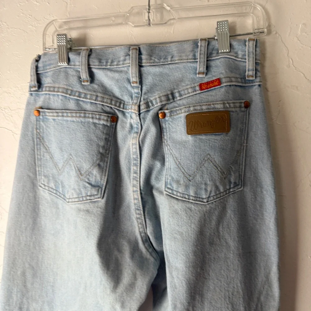 Wrangler‎ Vintage 80s Jeans Light Wash Straight Leg Denim 29 Tall Cowboy Cut